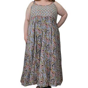 The Pyramid Collection Lulu Bohemian Maxi Womens 3X Embroidered Floral Dress